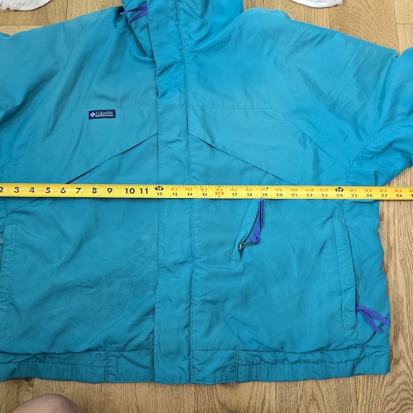 Vintage 80s 90s Columbia Teal and Blue Lightweight Zip Up Jacket Mens Medium - Picture 4 of 16